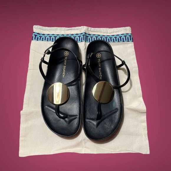 Tory Burch Cloud Patos Ankle Strap‎ Thong Sandals 9 - Picture 2 of 7